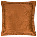 Rust - Front - Paoletti Palmeria Velvet Quilted Cushion Cover