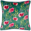 Teal - Front - Wylder House Of Bloom Piped Poppy Cushion Cover