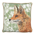 Green - Front - Wylder Nature Manor Piped Fox Cushion Cover