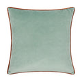 Teal - Back - Little Furn Roar Piped Velvet Cushion Cover