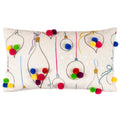 Multicoloured - Front - Heya Home Festive-Val Pom Pom Bauble Christmas Cushion Cover