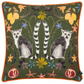 Emerald - Front - Wylder Piped Velvet Lemur Cushion Cover