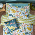 Blue-Green - Side - Little Furn Dinos Scandi Duvet Cover Set