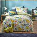 Blue-Green - Front - Little Furn Dinos Scandi Duvet Cover Set