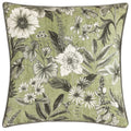 Moss - Front - Wylder Harlington Botany Piped Velvet Floral Cushion Cover