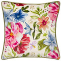 Cream - Front - Wylder Nectar Garden Petunia Piped Velvet Floral Cushion Cover