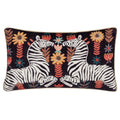 Multicoloured - Front - Wylder Mirrored Embroidered Zebra Cushion Cover