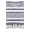 Natural-Navy - Front - Yard Neela Fringed Stripe Throw