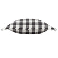 Black - Back - Yard Barton Fringed Checked Cushion Cover