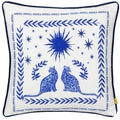 Blue-Coral - Front - Furn Frieze Piped Velvet Cushion Cover