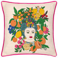 Magenta - Front - Furn Taormina Piped Floral Cushion Cover