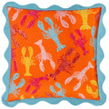 Orange-Aqua - Front - Furn Scalloped Crustaceans Cushion Cover