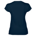 Navy - Back - Gildan Womens-Ladies Soft Touch V Neck T-Shirt