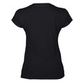 Black - Back - Gildan Womens-Ladies Soft Touch V Neck T-Shirt