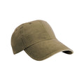 Olive-Stone - Front - Result Headwear Washed Cotton Sandwich Peak Baseball Cap