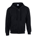 Black - Front - Gildan Unisex Adult Heavy Blend Full Zip Full Zip Hoodie