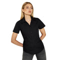 Black - Back - Kustom Kit Womens-Ladies Workforce Short-Sleeved Blouse