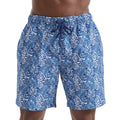 White-Navy - Back - Wombat Mens Leaf Print Swim Shorts