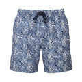 White-Navy - Front - Wombat Mens Leaf Print Swim Shorts