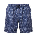 Navy-White Aztec - Front - Wombat Mens Diamond Swim Shorts