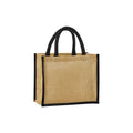 Natural-Black - Front - Westford Mill Starched Jute Midi Tote Bag