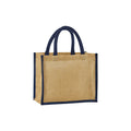 Natural-Navy - Front - Westford Mill Starched Jute Midi Tote Bag