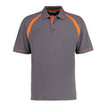 Charcoal-Orange - Front - Kustom Kit Mens Oak Hill Polo Shirt