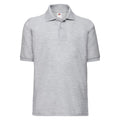 Heather Grey - Front - Fruit of the Loom Childrens-Kids 65-35 Plain Pique Polo Shirt