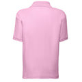 Light Pink - Back - Fruit of the Loom Childrens-Kids 65-35 Plain Pique Polo Shirt