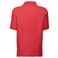 Red - Back - Fruit of the Loom Childrens-Kids 65-35 Plain Pique Polo Shirt