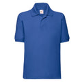 Royal Blue - Front - Fruit of the Loom Childrens-Kids 65-35 Plain Pique Polo Shirt