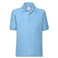 Sky Blue - Front - Fruit of the Loom Childrens-Kids 65-35 Plain Pique Polo Shirt