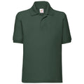 Bottle Green - Front - Fruit of the Loom Childrens-Kids 65-35 Plain Pique Polo Shirt