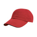 Red-Black - Front - Result Headwear Pro Style Heavy Brushed Cotton Sandwich Peak Baseball Cap