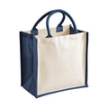 Navy - Front - Westford Mill Midi Jute Printable Tote Bag