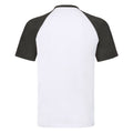 White-Black - Back - Fruit of the Loom Unisex Adult Contrast Panel Baseball T-Shirt