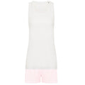 White-Pink - Front - Towel City Womens-Ladies Stripe Short Pyjama Set