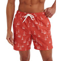 Coral - Side - Wombat Mens Nautical Swim Shorts