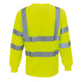 Yellow - Back - Yoko Unisex Adult High-Vis Long-Sleeved T-Shirt