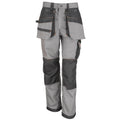 Grey-Black - Front - WORK-GUARD by Result Unisex Adult X-Over Holster Pocket Work Trousers