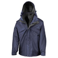 Navy-Black - Front - Result Mens Zip And Clip Waterproof 3 in 1 Jacket