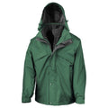 Bottle Green-Black - Front - Result Mens Zip And Clip Waterproof 3 in 1 Jacket