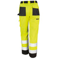 Yellow - Back - Result Core Unisex Adult Hi-Vis Safety Cargo Trousers