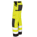 Yellow - Side - Result Core Unisex Adult Hi-Vis Safety Cargo Trousers