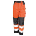 Orange - Front - Result Core Unisex Adult Hi-Vis Safety Cargo Trousers