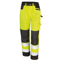 Yellow - Front - Result Core Unisex Adult Hi-Vis Safety Cargo Trousers