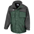 Bottle Green-Black - Front - WORK-GUARD By Result Mens Heavy Duty Water Repellent Work Jacket