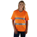 Orange - Back - Yoko Mens Cool Super Hi-Vis Lightweight V Neck Safety T-Shirt