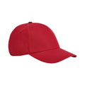 Classic Red - Front - Beechfield Classic Organic Cotton 5 Panel Baseball Cap