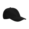 Black - Front - Beechfield Classic Organic Cotton 5 Panel Baseball Cap